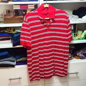 Red CACTUS performance polo shirt, ready to wear.